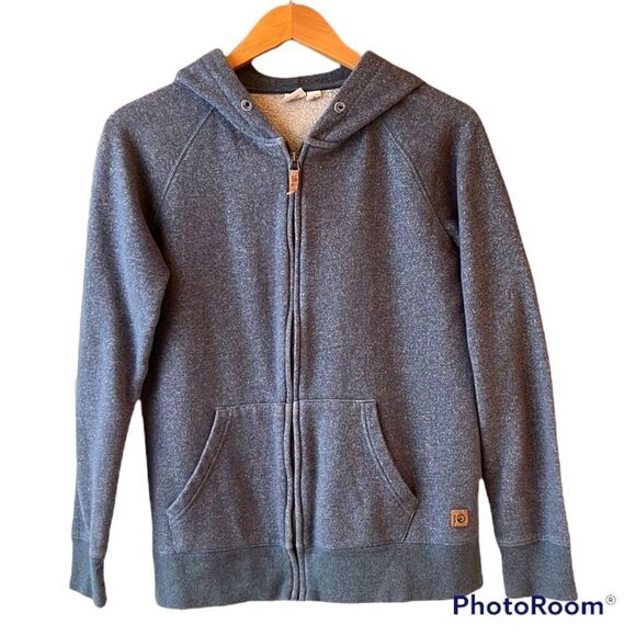TENTREE Heathered Light Blue Grey Zip Up Hoodie Size Small - Picture 1 of 14